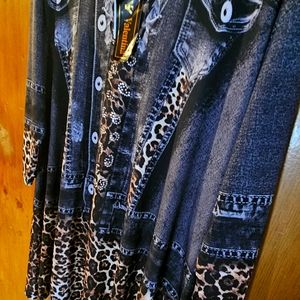 Leopard Denim top